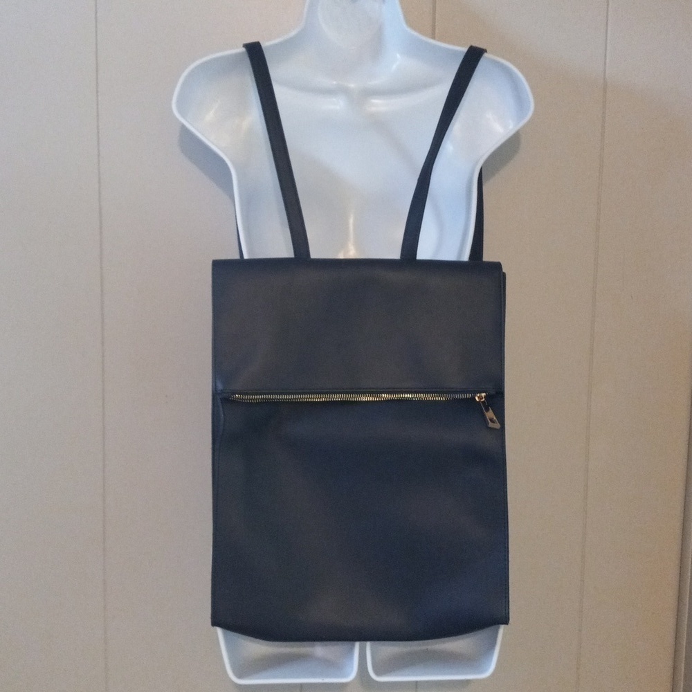 - Summer & Rose Vega Leather Backpack, Navy Blue.